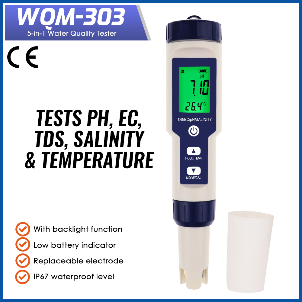 Ph Meter Digital Water Tester - 5 IN 1 PH Temperature TDS